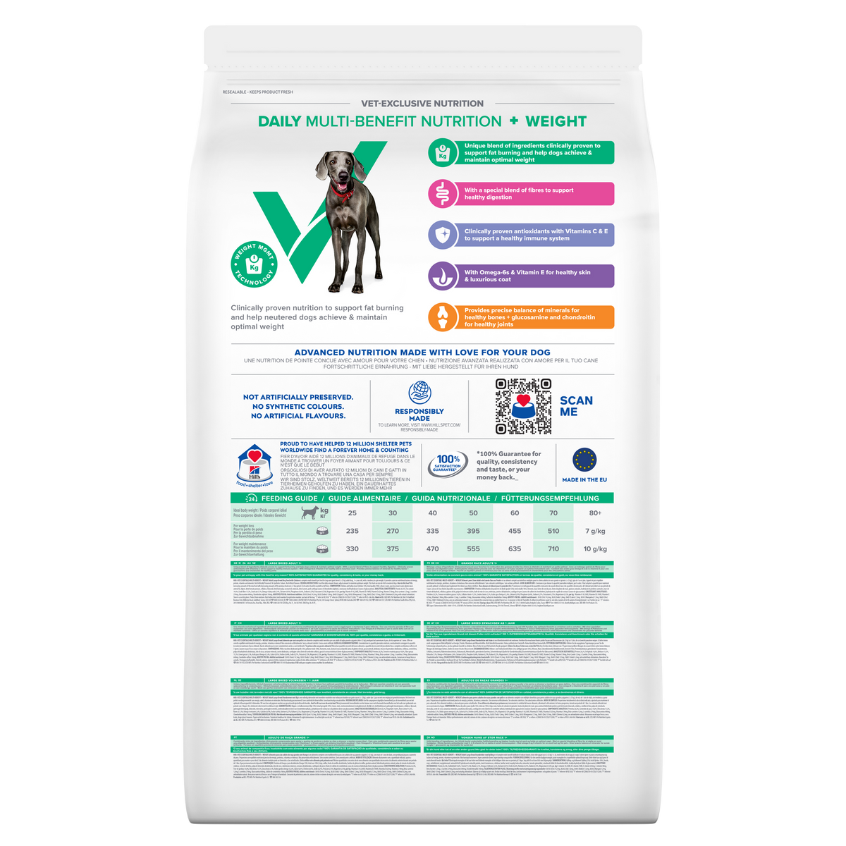 Hill's Vet Essentials Multi-Benefit + Weight Adult Large Dry Dog Food With Chicken 14kg