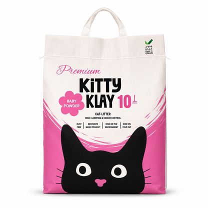 Kitty Klay Bentonite Clumping Cat Litter - Baby Powder 10L