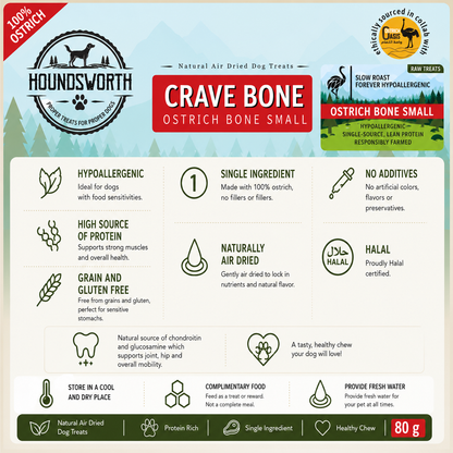Houndsworth Hypoallergenic Ostrich Crave Bone 80g