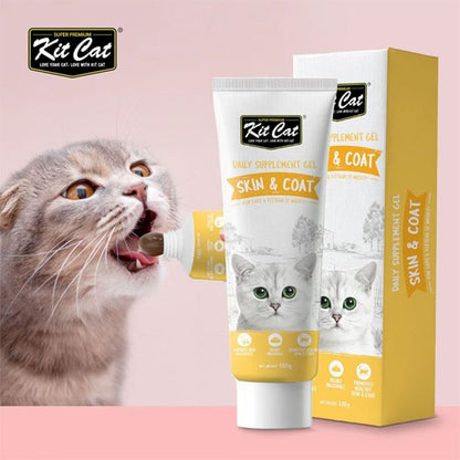 Kit Cat Daily Nutritional Supplement Gel For Cats & Kittens - Skin & Coat (120g)
