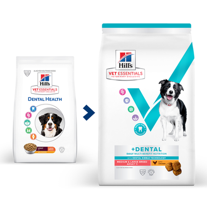 Hill's Vet Essentials Multi-Benefit + Dental Adult 1+  Medium and Large Breed Dog Food with Chicken 2kg