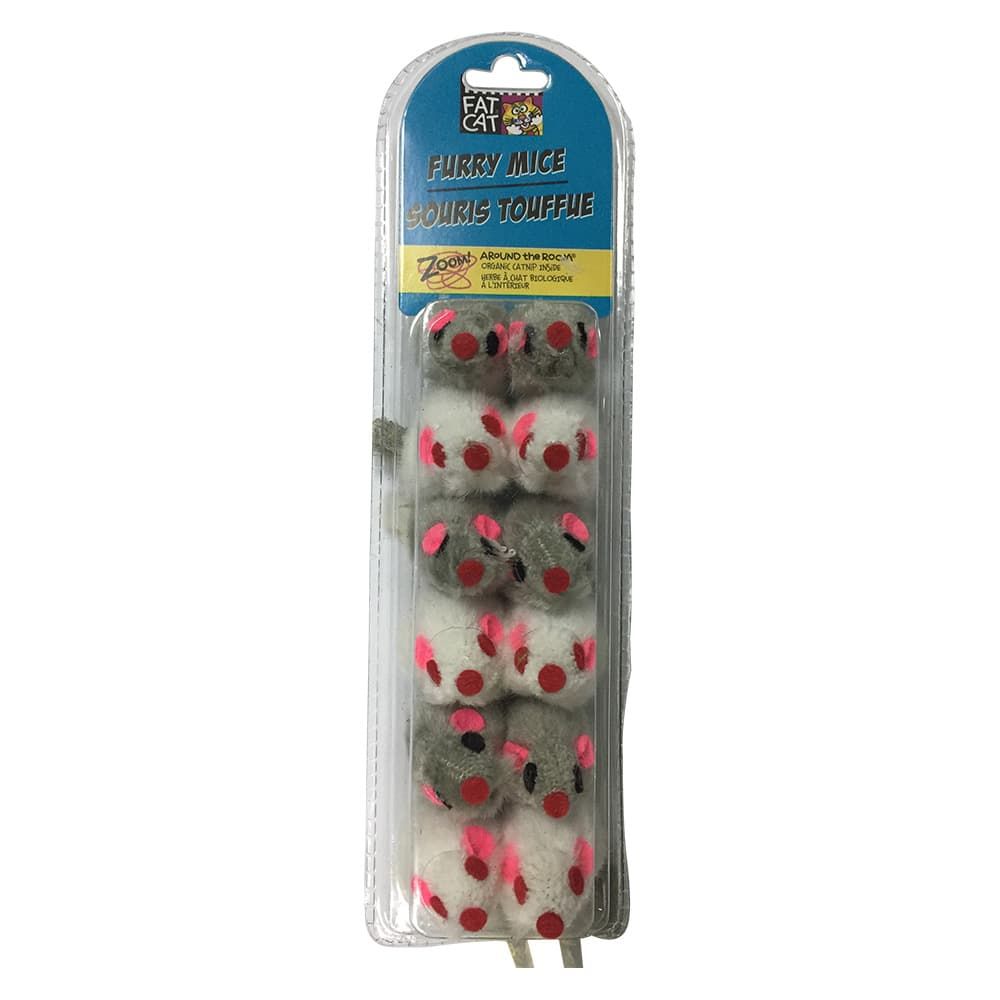 Petmate Fat Cat Fur Catnip Mice Small 12pc
