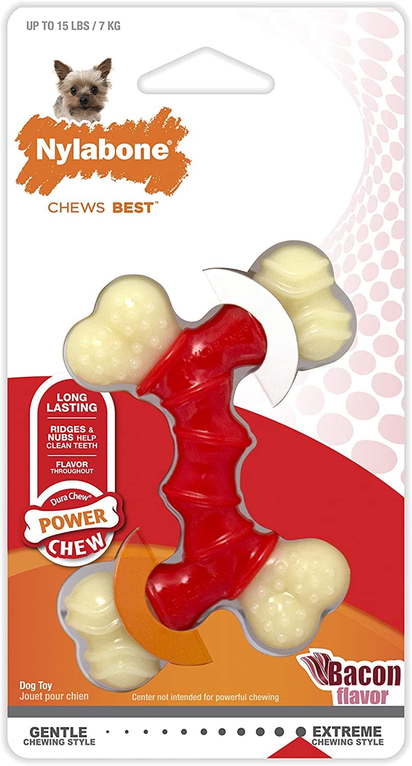 Nylabone Power Chew Double Bended Bone Bacon (all Nylon) Wolf