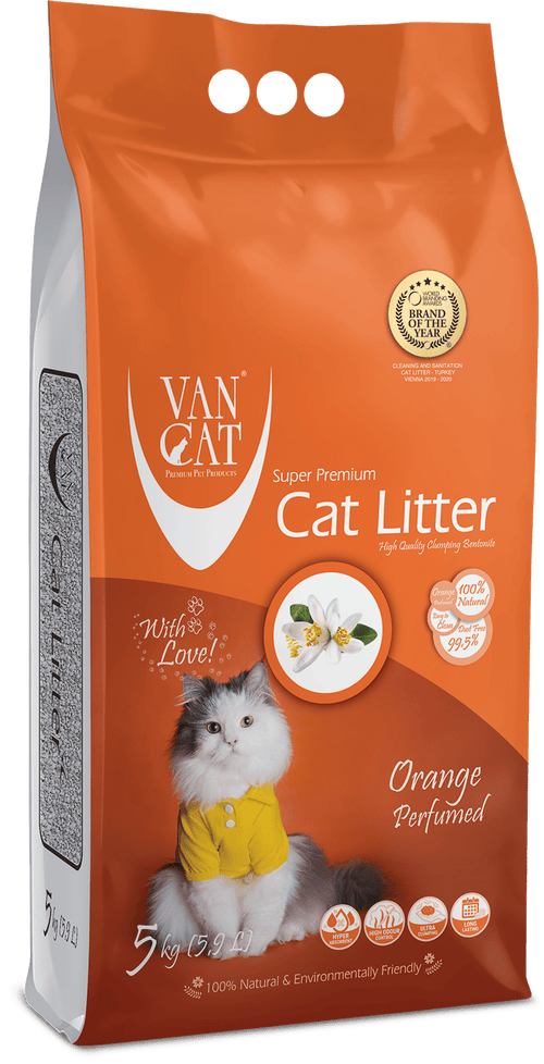Van Cat White Bentonite Clumping Cat Litter Orange 5Kg Cat Litter