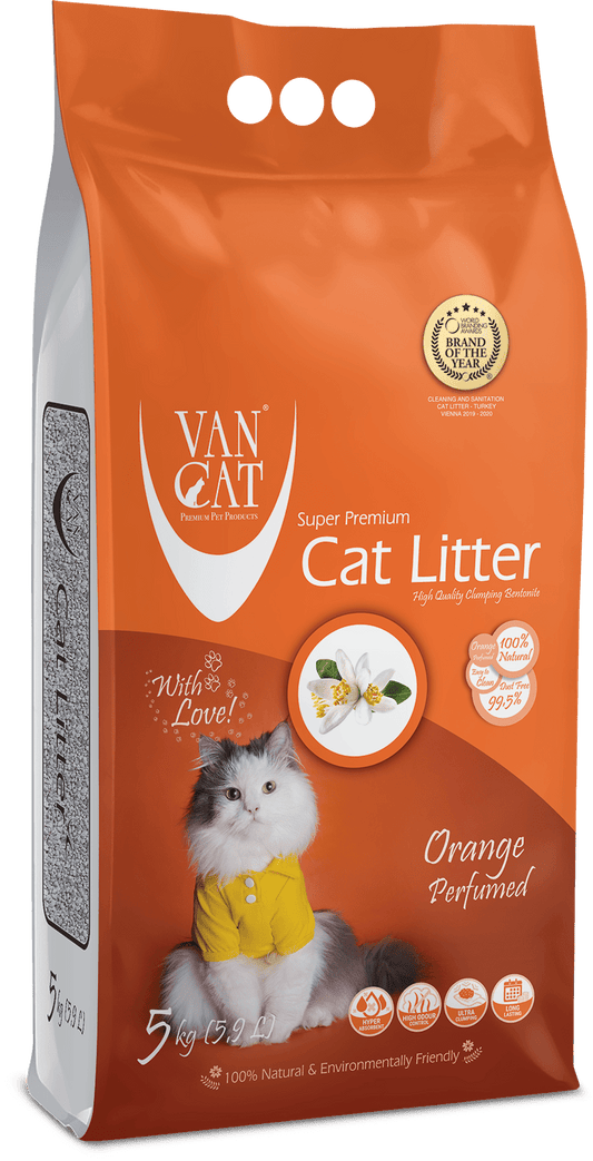 Van Cat White Bentonite Clumping Cat Litter Orange 5Kg Cat Litter