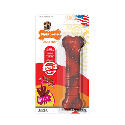 Nylabone Power Chew Textured Bone, Beef Jerky Regular