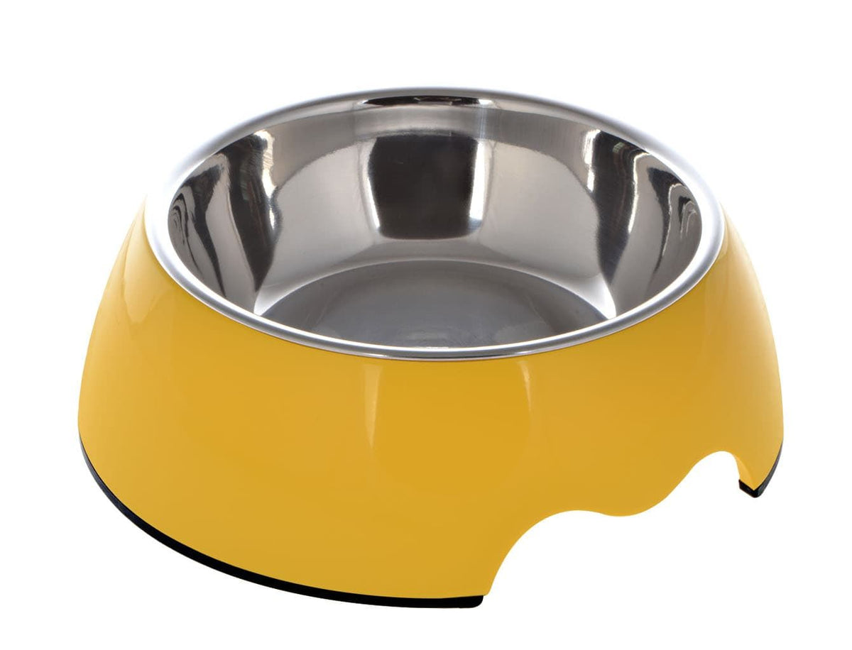Nutrapet Melamine Round Bowl Mustard Yellow M:17.5 x 6.5Cms 350/ml11.8oz