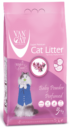 Van Cat White Clumping Bentonite Cat Litter Baby Powder 5Kg