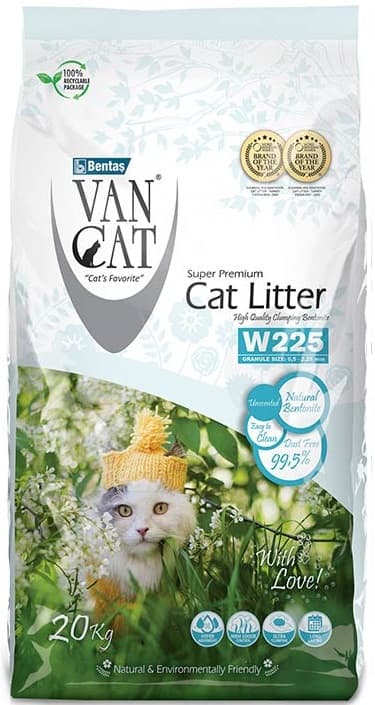 Van Cat White Compact Clumping Natural 20Kg Cat Litter