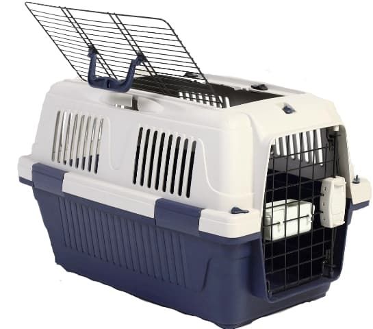 NutraPet Dog & Cat Carrier Open Grill Top Dark Blue Box L57Cms X W37Cms X H35Cms
