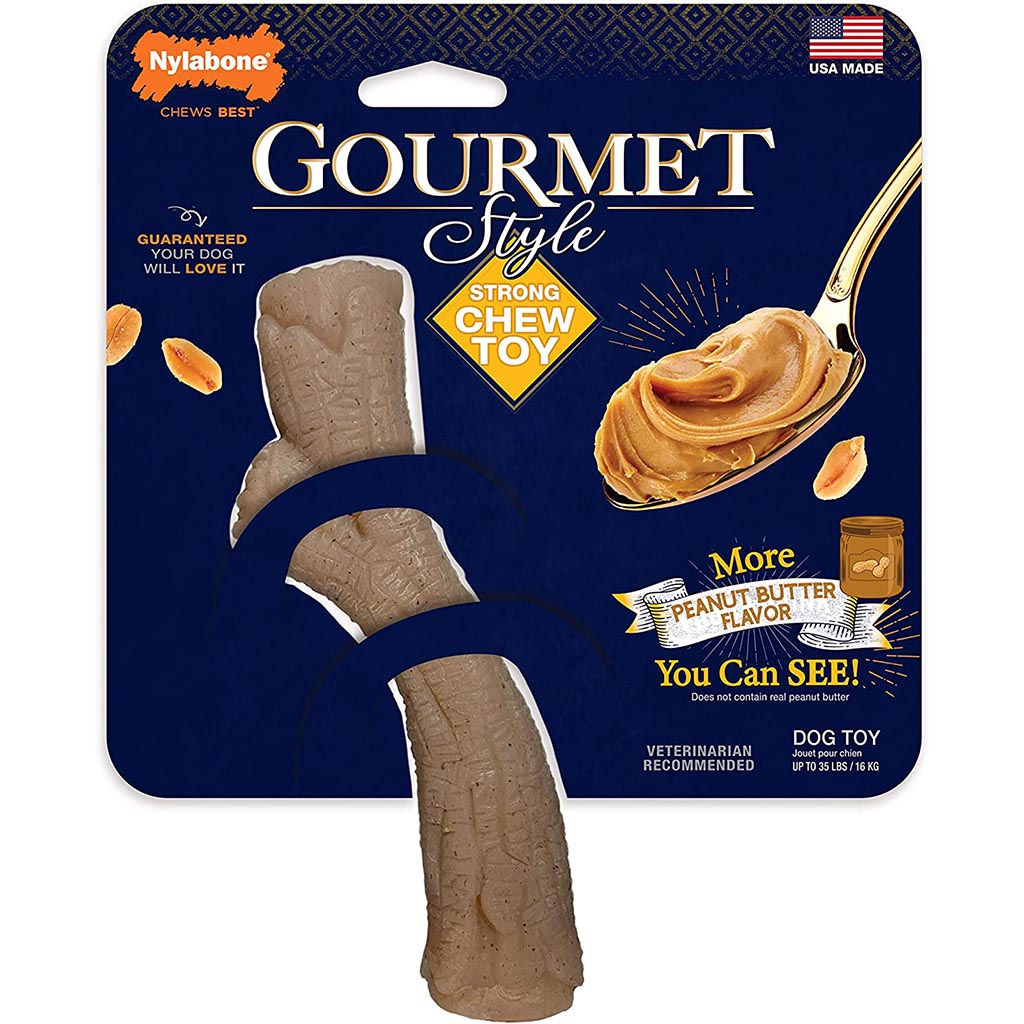 Nylabone Gourmet Style Strong Chew Stick, Peanut Butter Medium