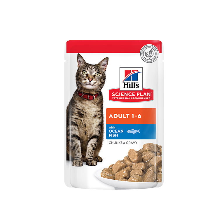 Hill's Science Plan Adult Wet Cat Food Ocean Fish Pouches - 85g