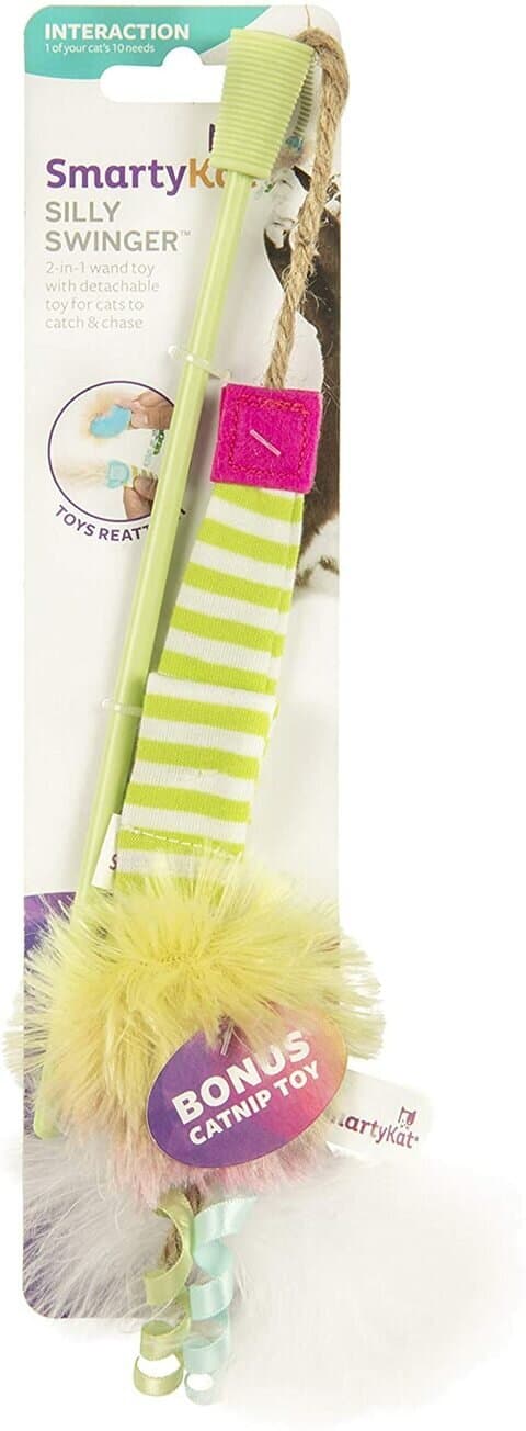 SmartyKat Silly Swinger Feather and Catnip Wand Cat Toy