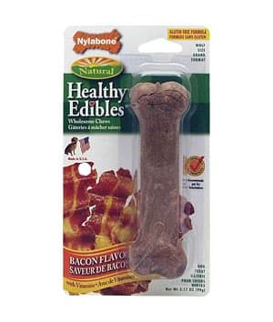 Nylabone Healthy Edibles Longer Lasting Bacon 1Ct Card Regular Edible Treats
