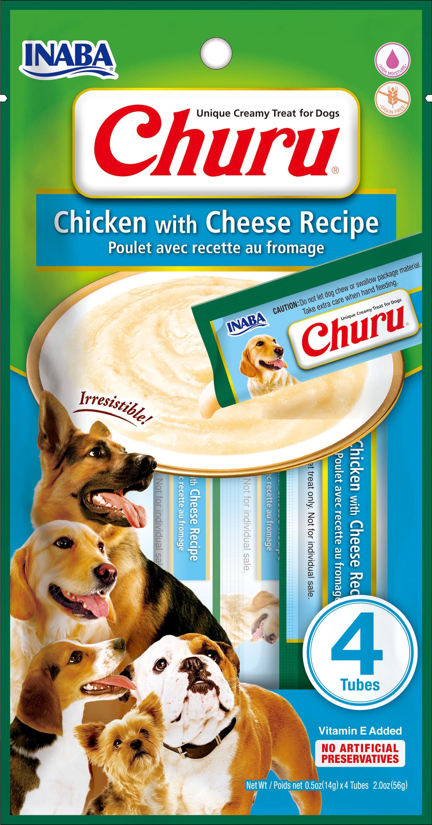 INABA CHURU chicken with cheese recipe 56g/4 sticks per pack