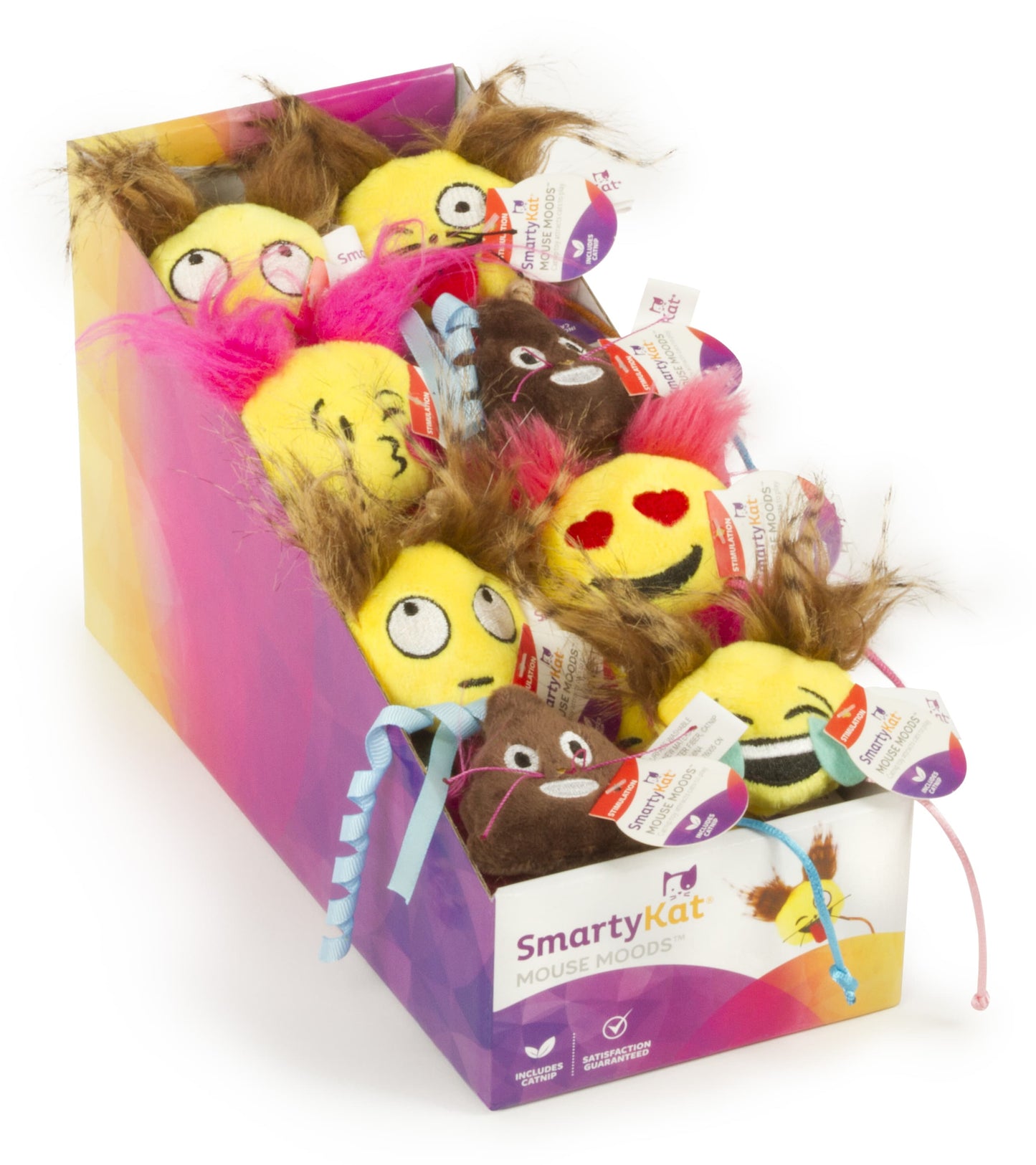 SmartyKat Mouse Moods Set of 2 Emoji Catnip Cat Toys