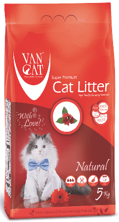 Van Cat White Bentonite Clumping Cat Litter Unscented 5Kg
