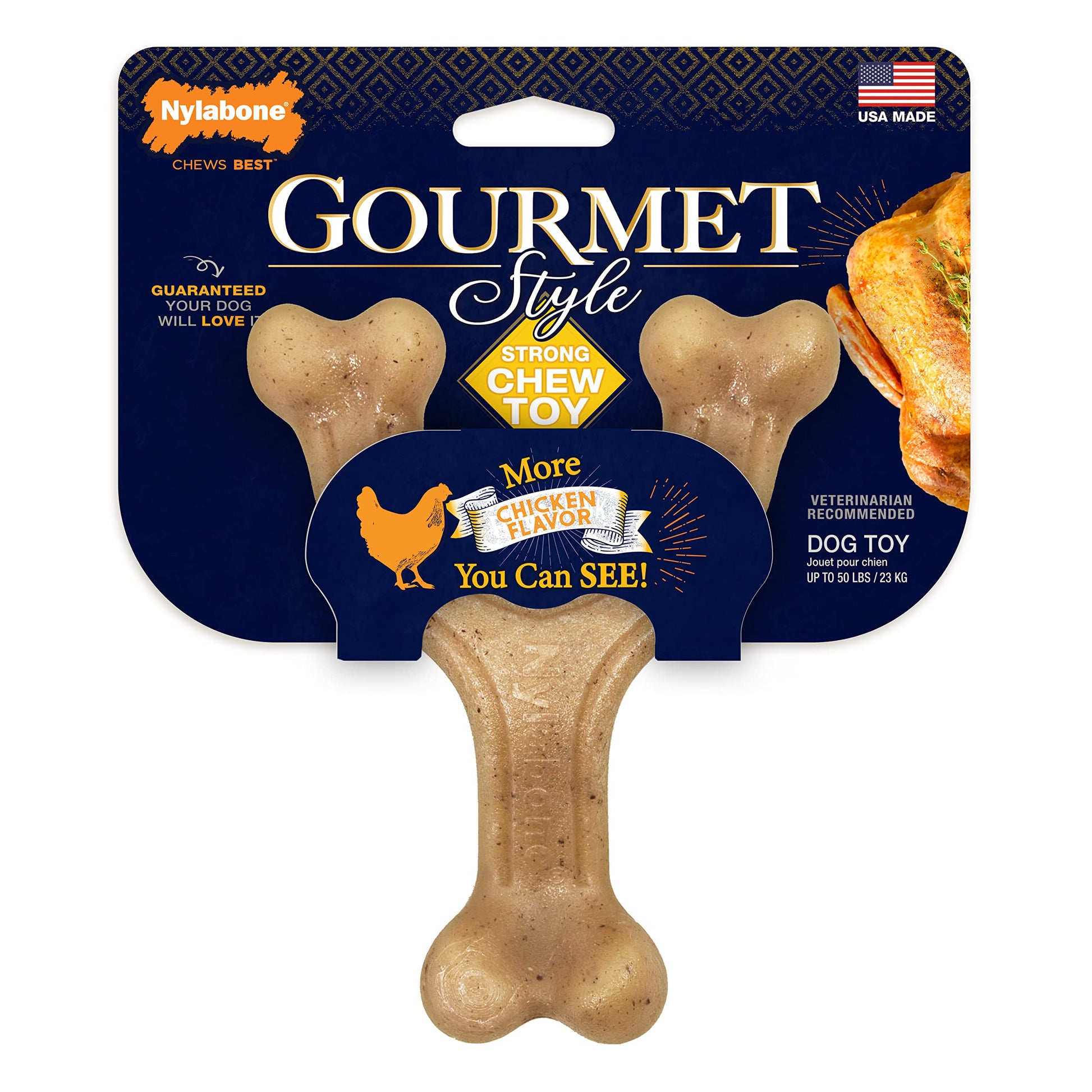 Nylabone Gourmet Style Strong Chew Wishbone, Chicken Small