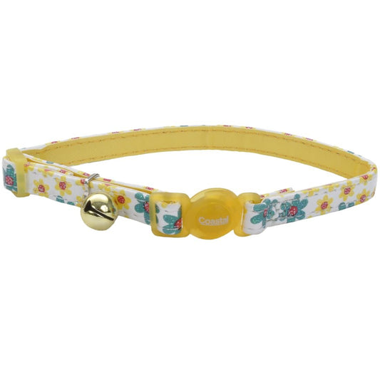 Coastal 3 and Safe Cat Flower Frenzy Adj.Breakaway Collar Yellow