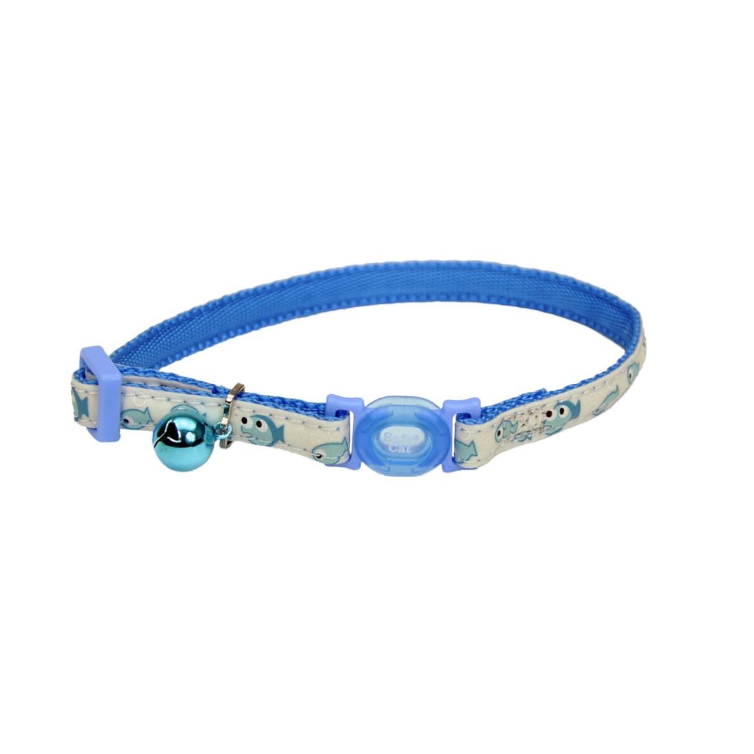 Coastal 3 8 Safe Cat Glow in the Dark Adj.Collar Glowing Blue Fish