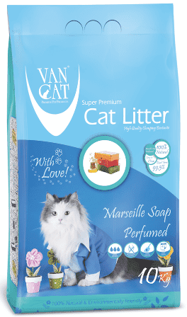 Van Cat White Clumping Bentonite Cat Litter Marsilla Soap 10Kg