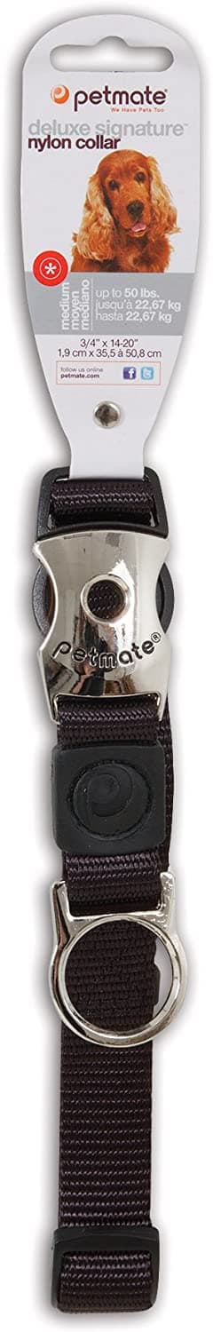 Petmate Signature Deluxe Collar 5/8"x10-16" Coal
