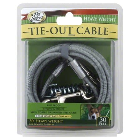 Four Paws Pet Select Vinyl Coated Steel Cable Dog Tie Out - Heavy Weight 30 ft.