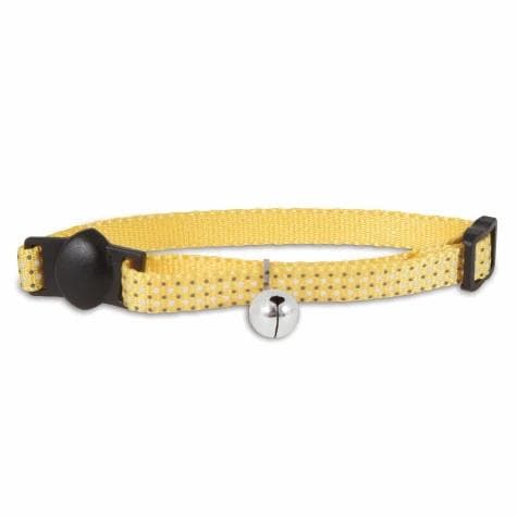 Petmate Adjustable Cat Collar 3/8"x8-12" Glow Dots Yellow