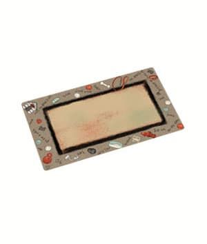 Drymate Dog Bowl Place Mat Bow Wow Border Beige 12x20 Inches