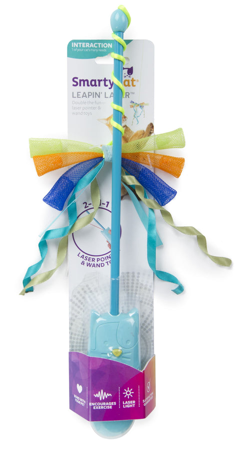SmartyKat Leapin Laser 2 in 1 Laser and Wand Cat Toy