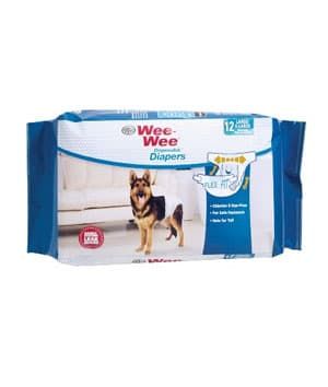 Four Paws Wee-Wee Wetness Indicator Diapers, 12 Pack Large/XL