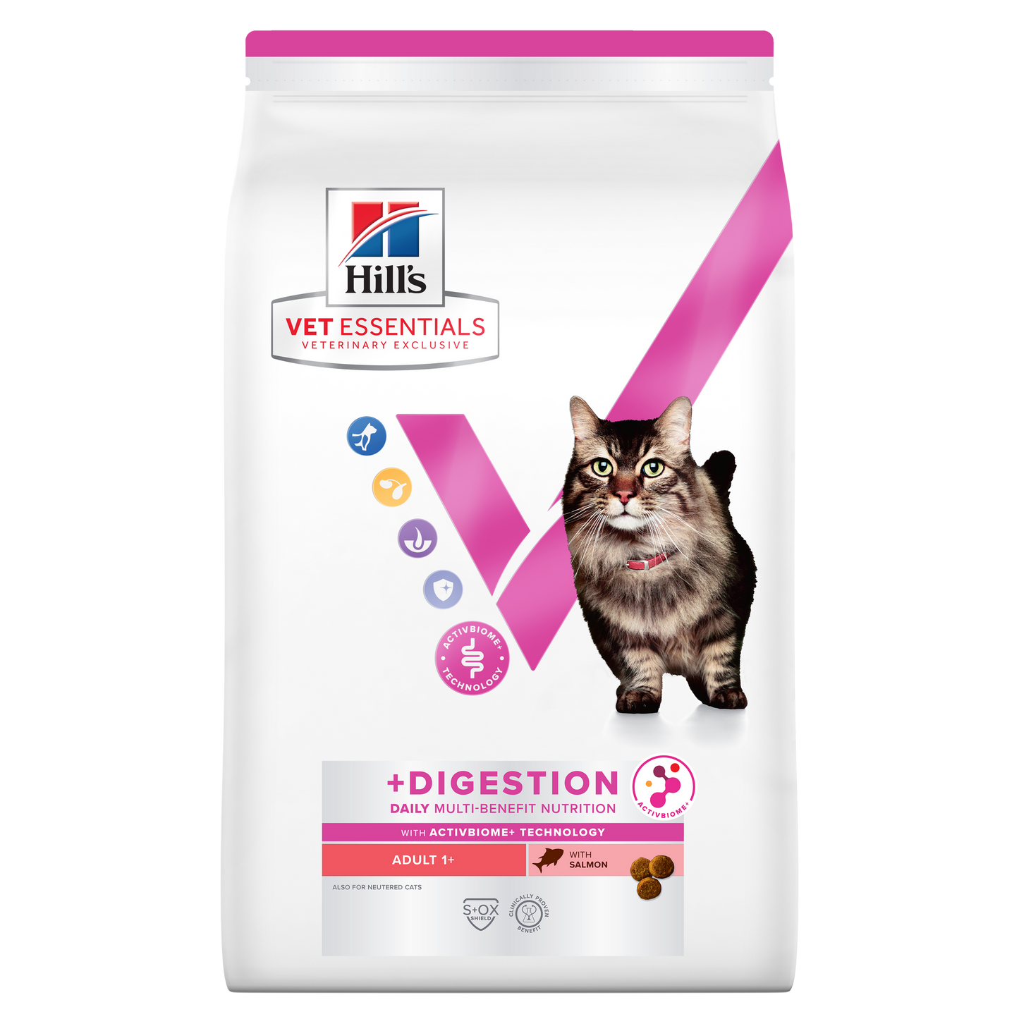 Hill's Vet Essentials Multi-Benefit + Digestion Adult Cat Dry Food With Salmon