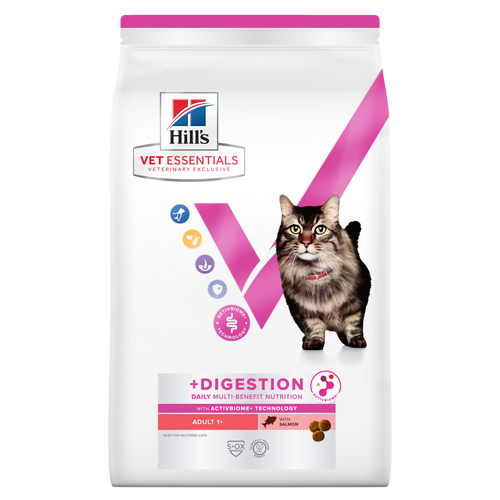 Hill's Vet Essentials Multi-Benefit + Digestion Adult Cat Dry Food With Salmon