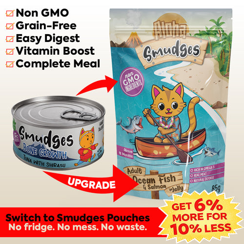 Aloha Smudges Ocean Fish & Salmon Adult Cat wet food in Jelly 85g Pouch