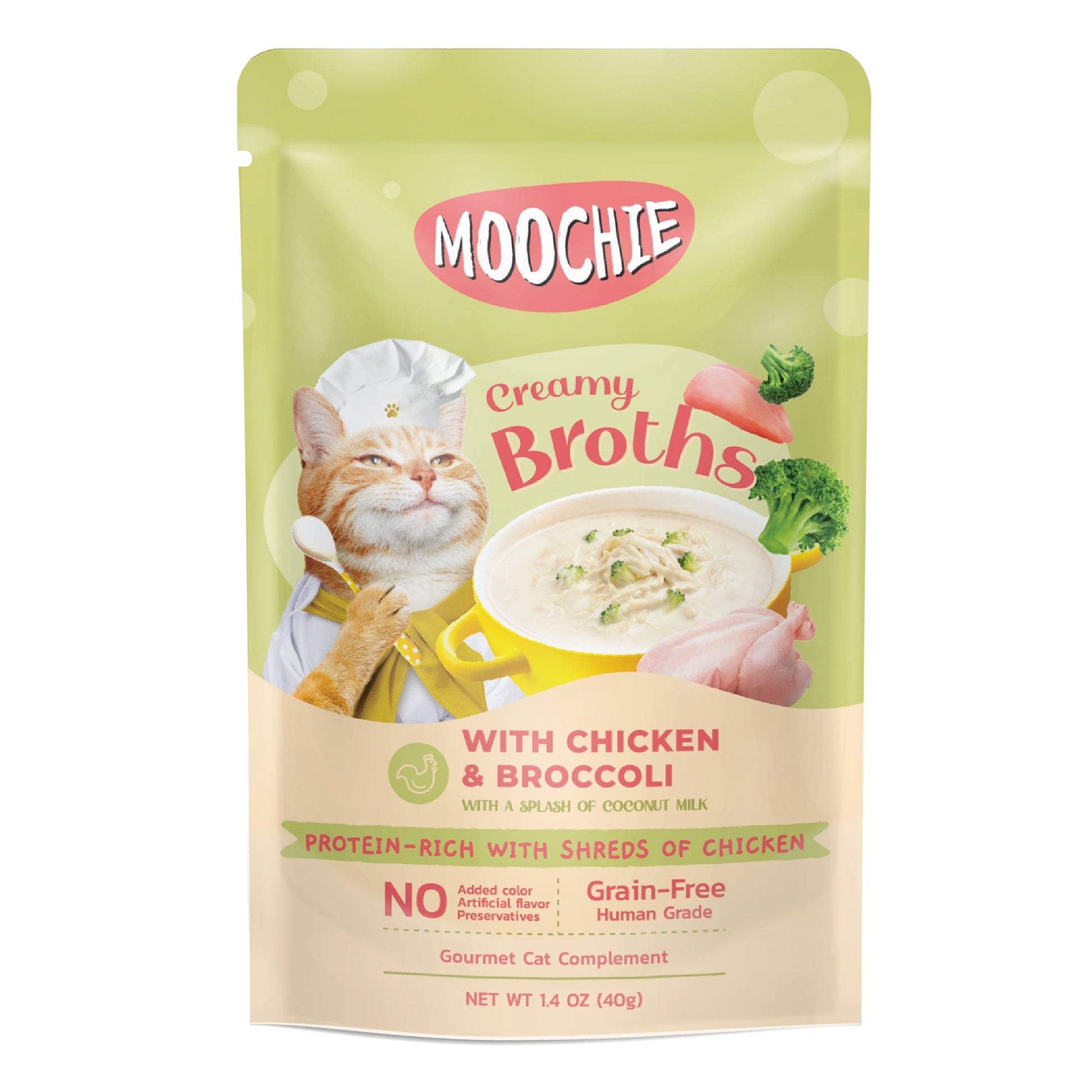Moochie Creamy Broth with Chicken & Broccoli 40g Pouch