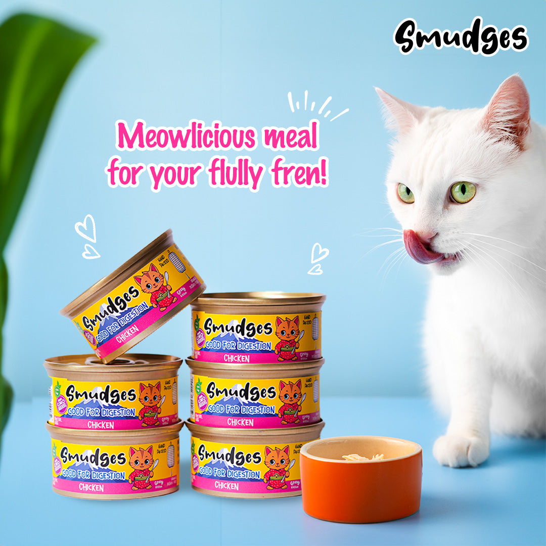Smudges Adult Cat Chicken Flakes Tuna In Soft Jelly 80g