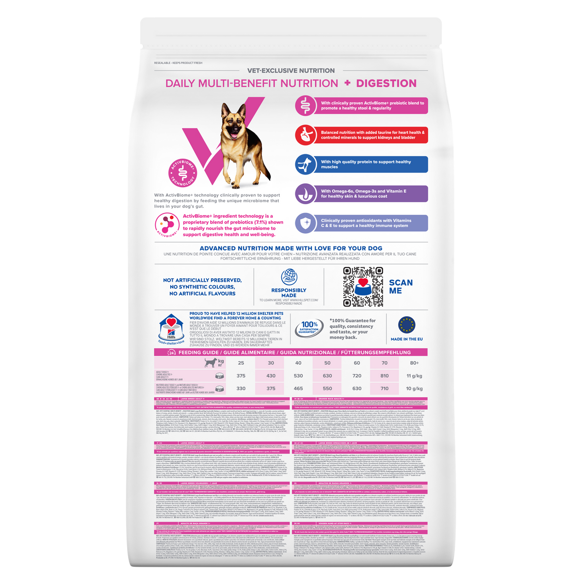 Hill's Vet Essentials Multi-Benefit + Digestion Adult Large Dry Dog Food With Chicken 14kg