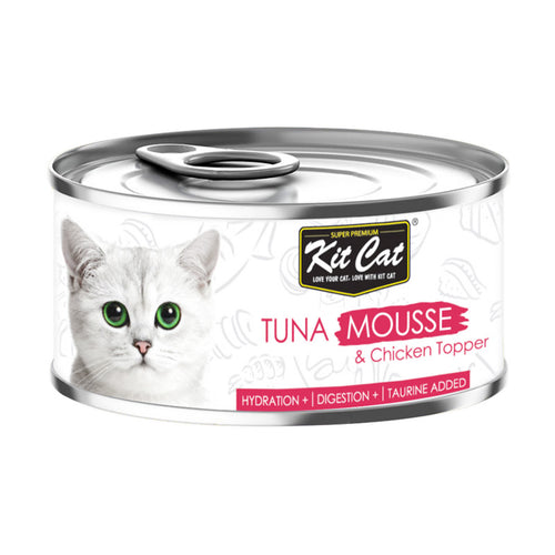 Kit Cat Tuna Mousse With Chicken Topper 80g